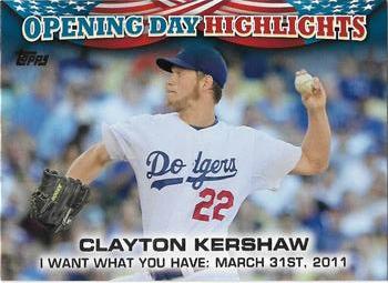 2013 Topps Opening Day - Highlights #ODH-7 Clayton Kershaw Front