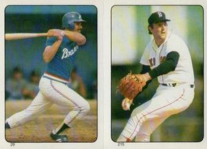 1985 Topps Stickers #29 / 215 Chris Chambliss / Bob Stanley Front