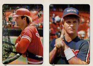 1985 Topps Stickers #54 / 240 Ron Oester / Scott Fletcher Front