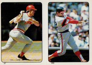 1985 Topps Stickers #57 / 243 Pete Rose / Carlton Fisk Front