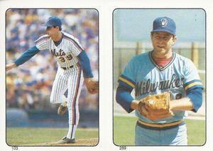 1985 Topps Stickers #103 / 289 Doug Sisk / Mike Caldwell Front