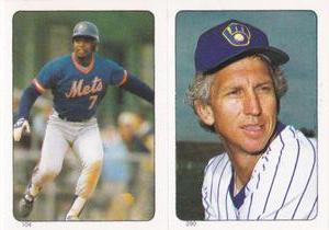 1985 Topps Stickers #104 / 290 Hubie Brooks / Don Sutton Front