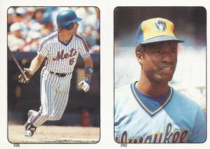 1985 Topps Stickers #106 / 292 Wally Backman / Ben Oglivie Front