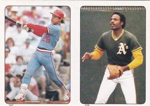 1985 Topps Stickers #142 / 328 Tom Herr / Ray Burris Front