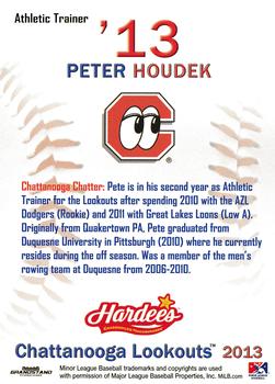 2013 Grandstand Chattanooga Lookouts #NNO Peter Houdek Back