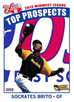 2013 Choice Midwest League Top Prospects #27 Socrates Brito Front