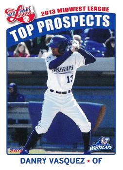 2013 Choice Midwest League Top Prospects #30 Danry Vasquez Front