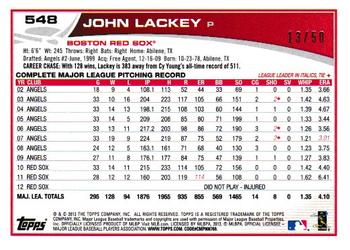 2013 Topps Update - Boston Strong #548 John Lackey Back