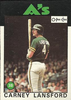1986 O-Pee-Chee #134 Carney Lansford Front