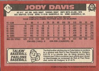 1986 O-Pee-Chee #176 Jody Davis Back