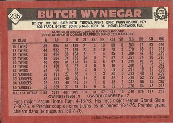 1986 O-Pee-Chee #235 Butch Wynegar Back
