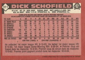 1986 O-Pee-Chee #311 Dick Schofield Back