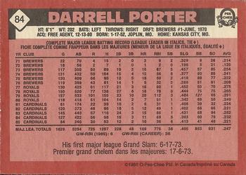 1986 O-Pee-Chee #84 Darrell Porter Back