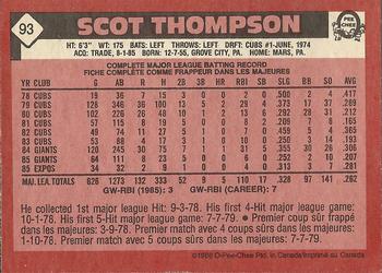 1986 O-Pee-Chee #93 Scot Thompson Back
