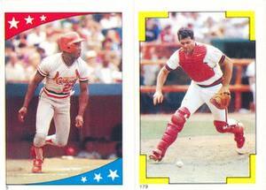1986 O-Pee-Chee Stickers #5 / 179 Vince Coleman / Bob Boone Front