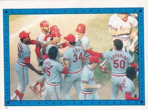 1986 O-Pee-Chee Stickers #13 1985 N.L. Championship Series Front