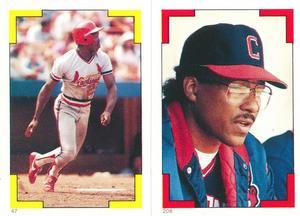 1986 O-Pee-Chee Stickers #47 / 208 Vince Coleman / Andre Thornton Front