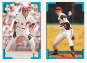 1986 O-Pee-Chee Stickers #120 / 281 Von Hayes / Ron Davis Front