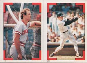 1986 O-Pee-Chee Stickers #138 / 299 Ron Oester / Butch Wynegar Front