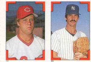 1986 O-Pee-Chee Stickers #141 / 302 Tom Browning / Ron Guidry Front
