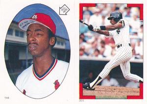1986 O-Pee-Chee Stickers #144 / 305 Willie McGee / Willie Randolph Front