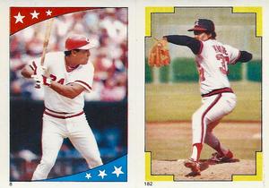 1986 Topps Stickers #8 / 182 Tony Perez / Donnie Moore Front