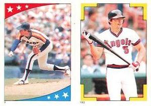 1986 Topps Stickers #9 / 183 Nolan Ryan / Brian Downing Front