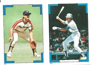 1986 Topps Stickers #33 / 194 Dickie Thon / Tony Fernandez Front
