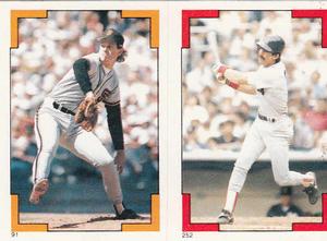 1986 Topps Stickers #91 / 252 Mark Davis / Bill Buckner Front