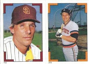 1986 Topps Stickers #112 / 273 Tim Flannery / Lance Parrish Front