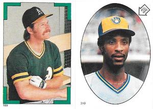 1986 Topps Stickers #169 / 310 Carney Lansford / Earnie Riles Front