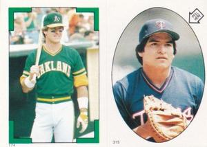 1986 Topps Stickers #174 / 315 Mike Heath / Mark Salas Front
