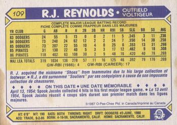 1987 O-Pee-Chee #109 R.J. Reynolds Back