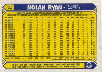 1987 O-Pee-Chee #155 Nolan Ryan Back