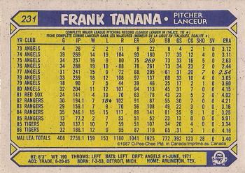 1987 O-Pee-Chee #231 Frank Tanana Back