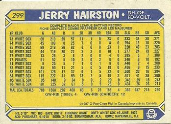 1987 O-Pee-Chee #299 Jerry Hairston Back