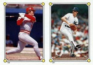 1987 O-Pee-Chee Stickers #139 / 301 Pete Rose / Ron Guidry Front