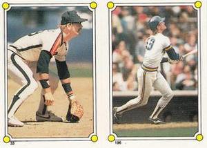 1987 O-Pee-Chee Stickers #33 / 196 Denny Walling / Robin Yount Front