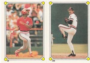 1987 O-Pee-Chee Stickers #48 / 209 Willie McGee / Ernie Camacho Front