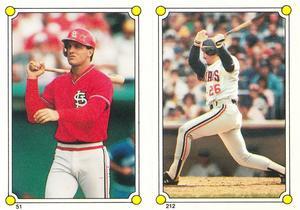 1987 O-Pee-Chee Stickers #51 / 212 Andy Van Slyke / Brook Jacoby Front