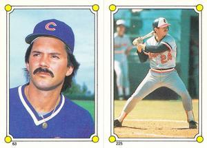 1987 O-Pee-Chee Stickers #63 / 225 Dennis Eckersley / Rick Dempsey Front