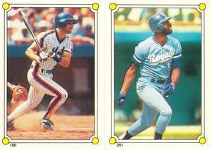 1987 O-Pee-Chee Stickers #100 / 261 Wally Backman / Willie Wilson Front