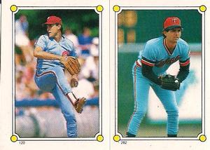1987 O-Pee-Chee Stickers #120 / 282 Shane Rawley / Roy Smalley Front