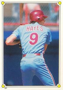 1987 O-Pee-Chee Stickers #121 Von Hayes Front