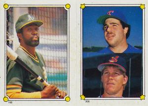 1987 O-Pee-Chee Stickers #166 / 308 Alfredo Griffin / Pete Incaviglia / Cory Snyder Front