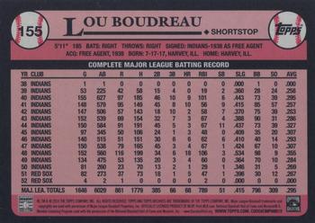 2014 Topps Archives #155 Lou Boudreau Back