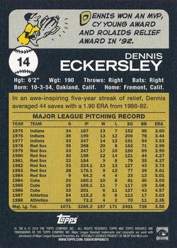 2014 Topps Archives #14 Dennis Eckersley Back