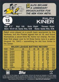2014 Topps Archives #15 Ralph Kiner Back