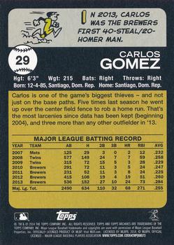 2014 Topps Archives #29 Carlos Gomez Back