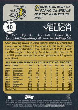 2014 Topps Archives #40 Christian Yelich Back